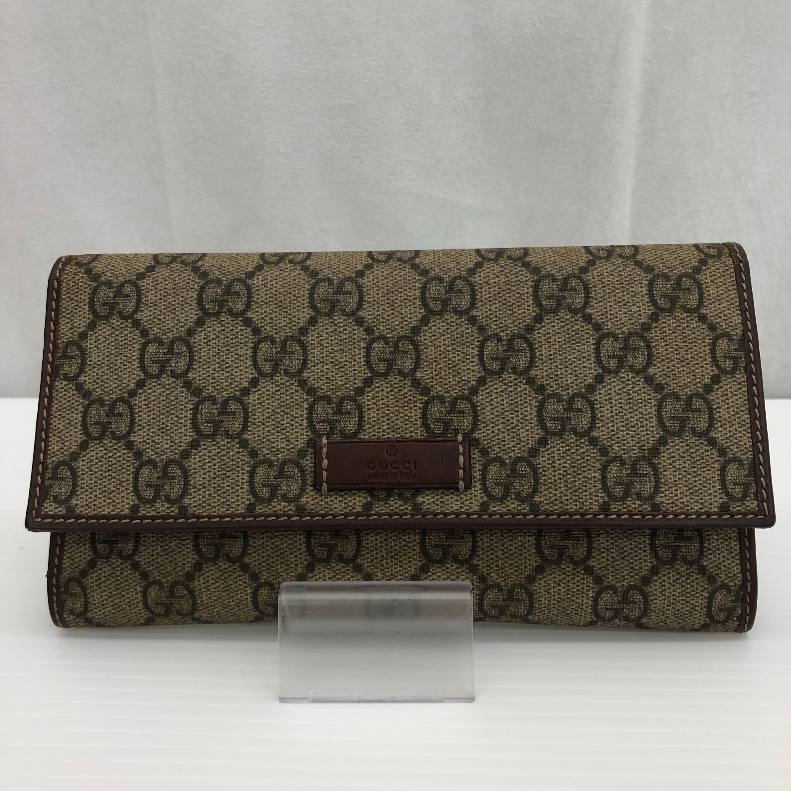 GUCCI グッチ GGスプリーム キャンバス レザー2つ折り 長財布 203573 