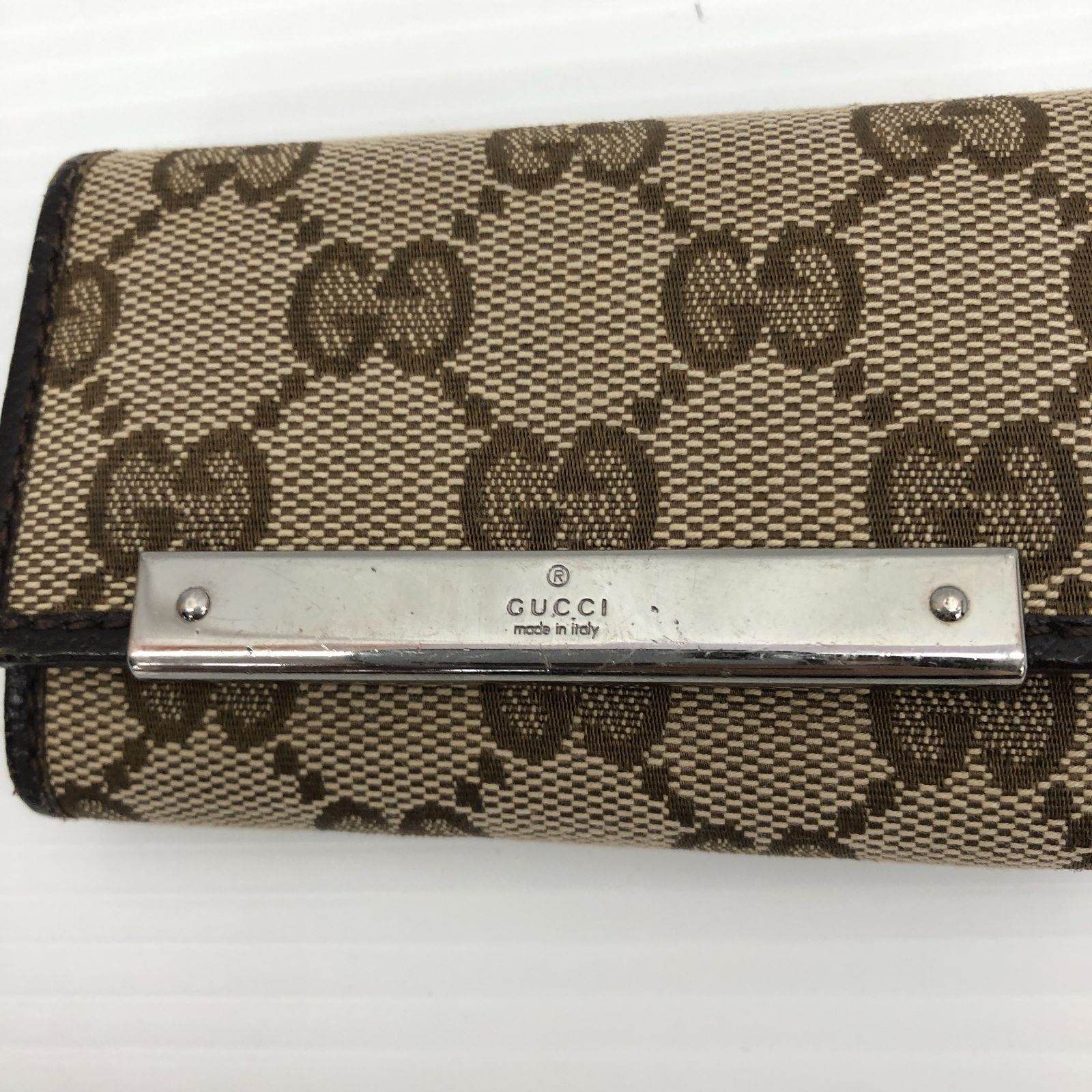 GUCCI グッチ 6連キーケース GGキャンバス ロゴプレート ダーク 