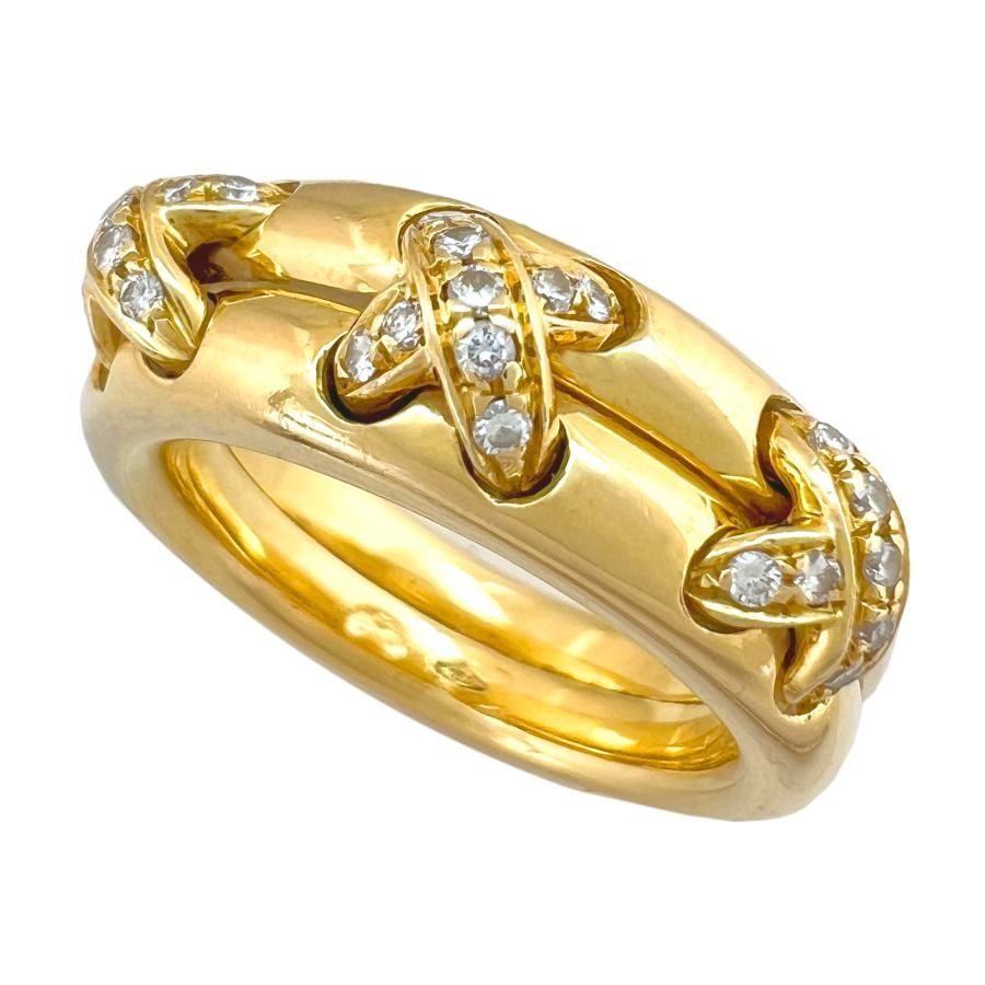 正規品レア！　ショーメ　ヴィンテージリング　K18 CHAUMET ショーメ リング リアン ダイヤ 750 K18 YG ヴィンテージ 9号