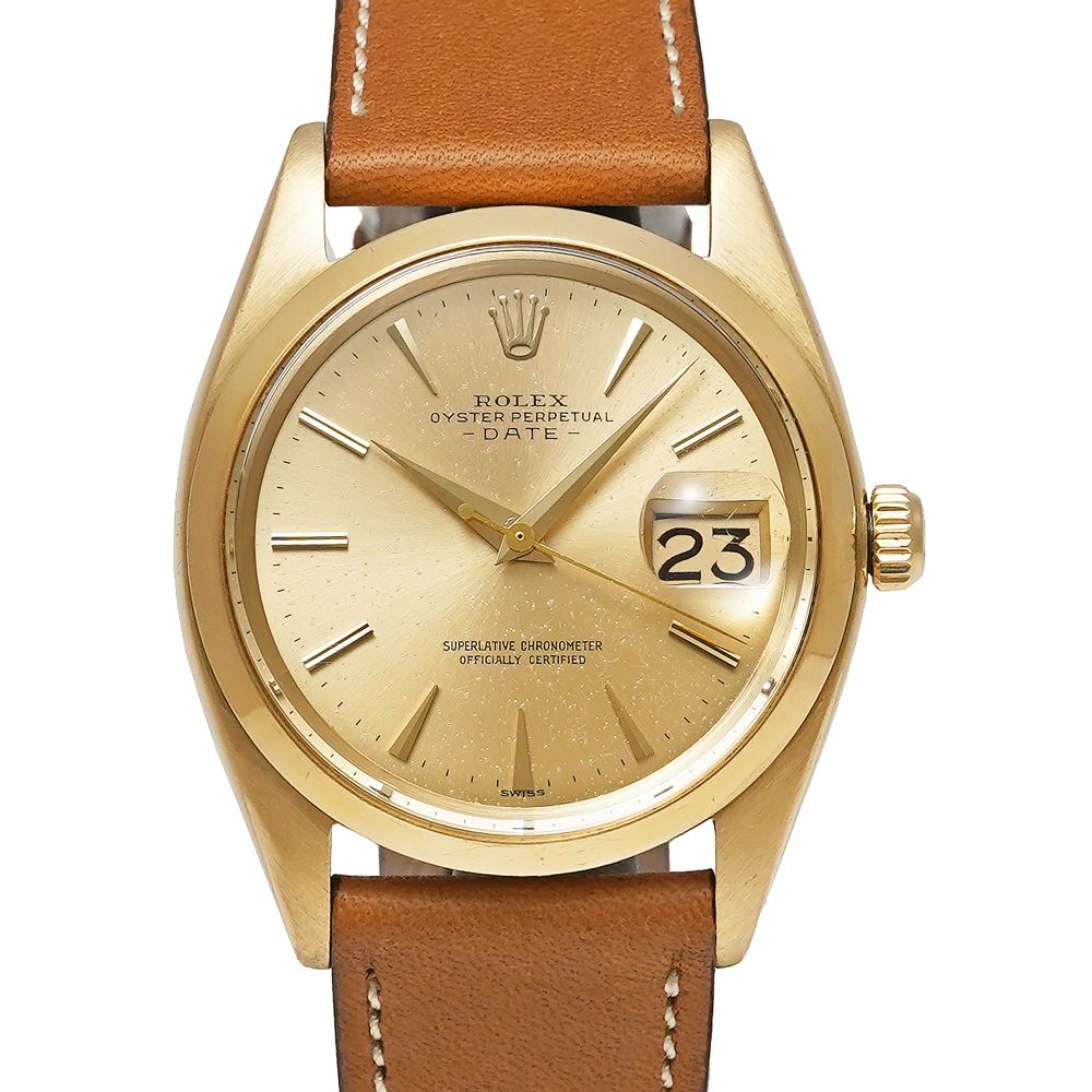 1960年前後 ROLEX オイスターパーペチュアル デイト Ref.1500 シャンパンゴールド アンティーク品 メンズ 腕時計 1960年前後 ROLEX オイスターパーペチュアル デイト Ref.1500