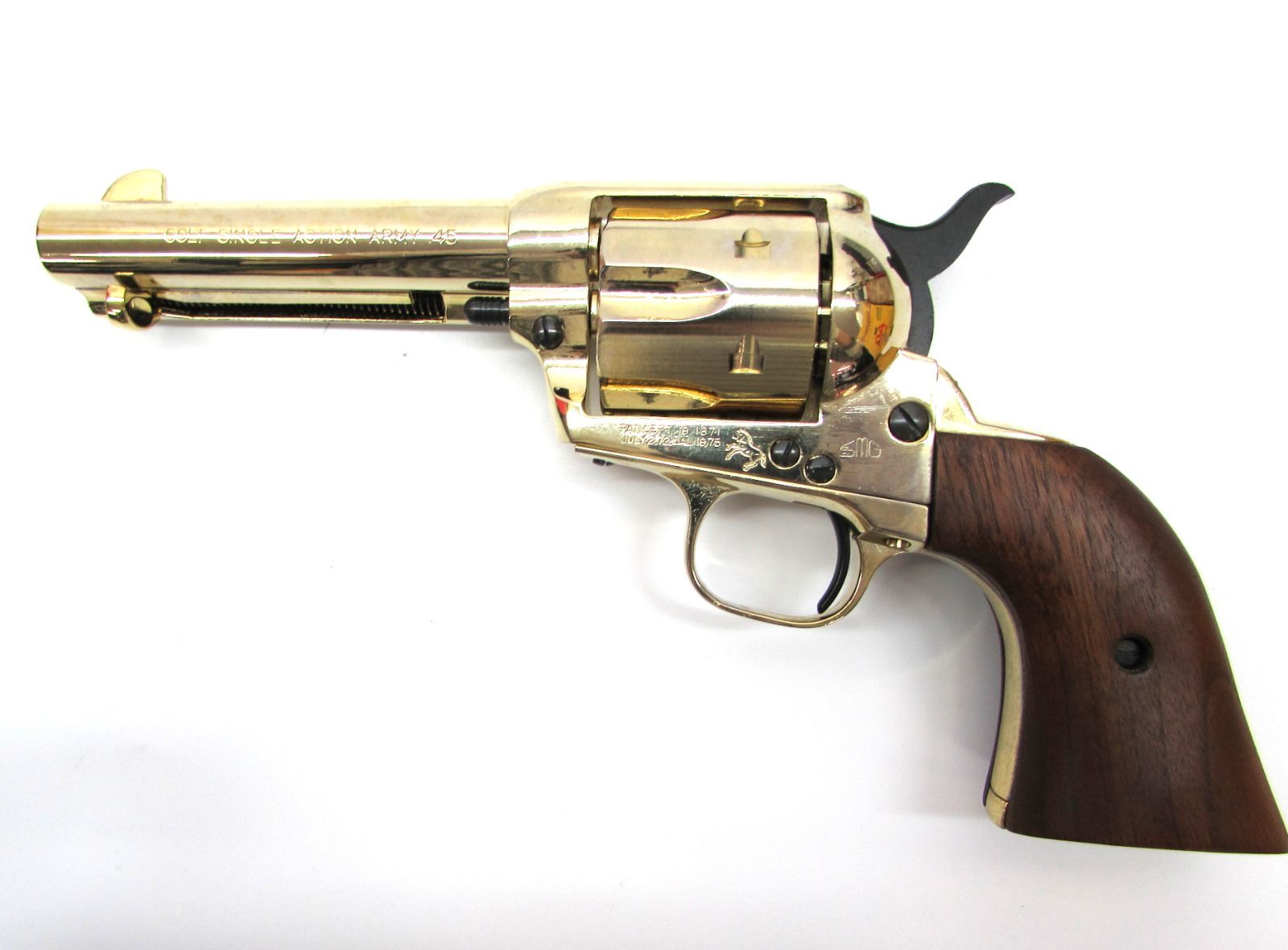 SMG規格 美品 タナカワークス COLT SINGLE ACTION ARMY 45 コルト モデルガン ウォールナットグリップ SAA ゴールドメッキ塗装 シリンダー封鎖 保A