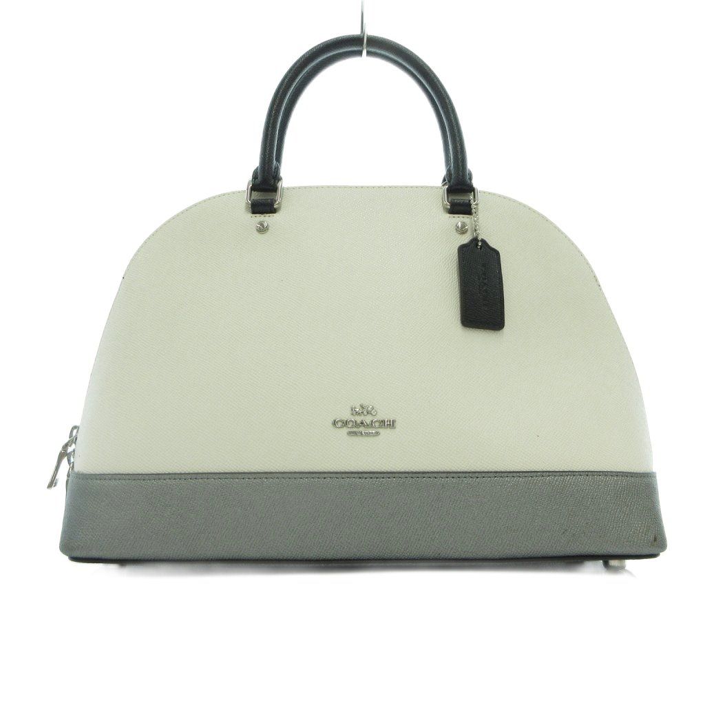 コーチ COACH ハンドバッグ ホワイト シルバーカラー ドーム型 トップ 