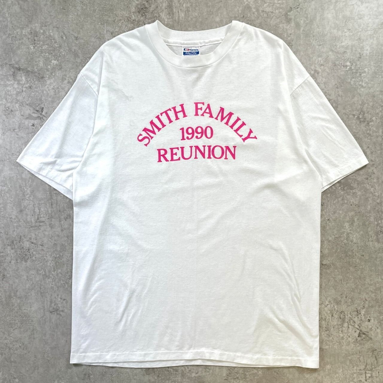 90年代 SMITH FAMILY 1990 REUNION メモリアルプリントTシャツ メンズ 