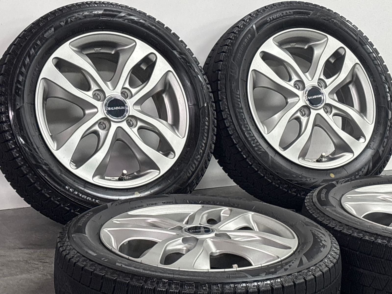 バリ溝】バルミナ 14in 4.5J +45 PCD100 ブリヂストン ブリザックVRX3 
