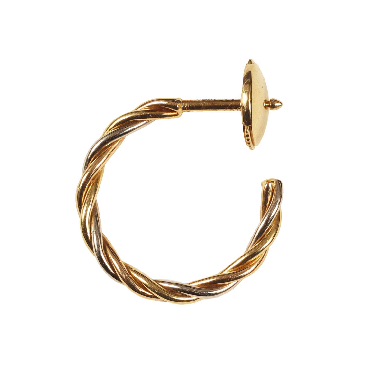Cartier カルティエ ピアス | ツイスト ピアス | K18 MECAN AL PA | イエローゴールド ホワイトゴールド | ブランド アクセサリー ジュエリー【メンズ】【中古】 Cartier カルティエ ピアス | ツイスト ピアス | K18 MECAN AL PA