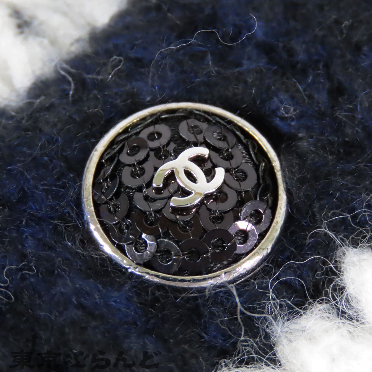 シャネル CHANEL ボーダーニット P71458K10270 エクリュxネイビー 