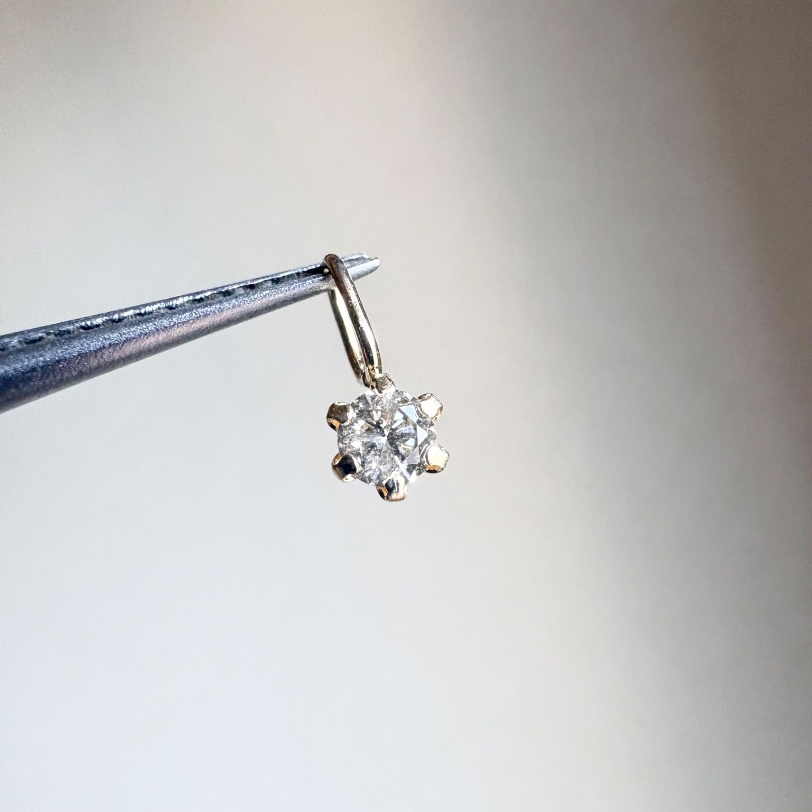 K18YG 天然ダイヤモンド 0.09ct チャーム ペンダントトップ dia2 
