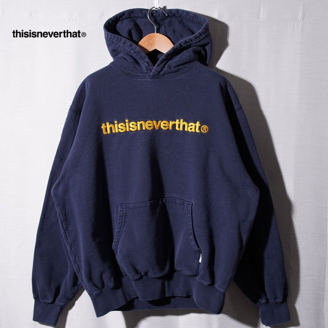 ディスイズネバーザット thisisneverthat Tロゴ パーカー L ネイビー