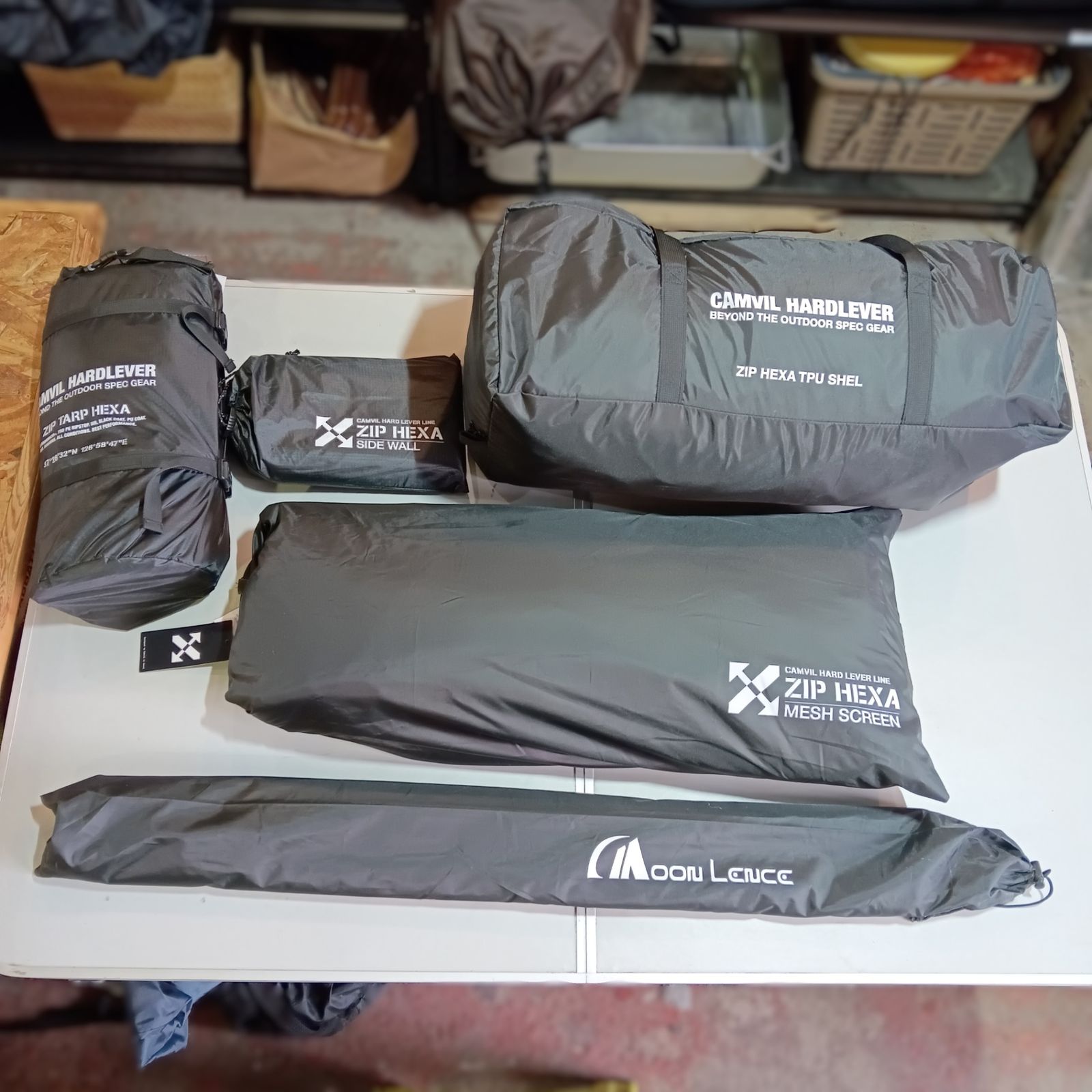 ◇CAMVIL(ケムビル) ZIP-TARP 六角形 防水タープ 【オプション品付き