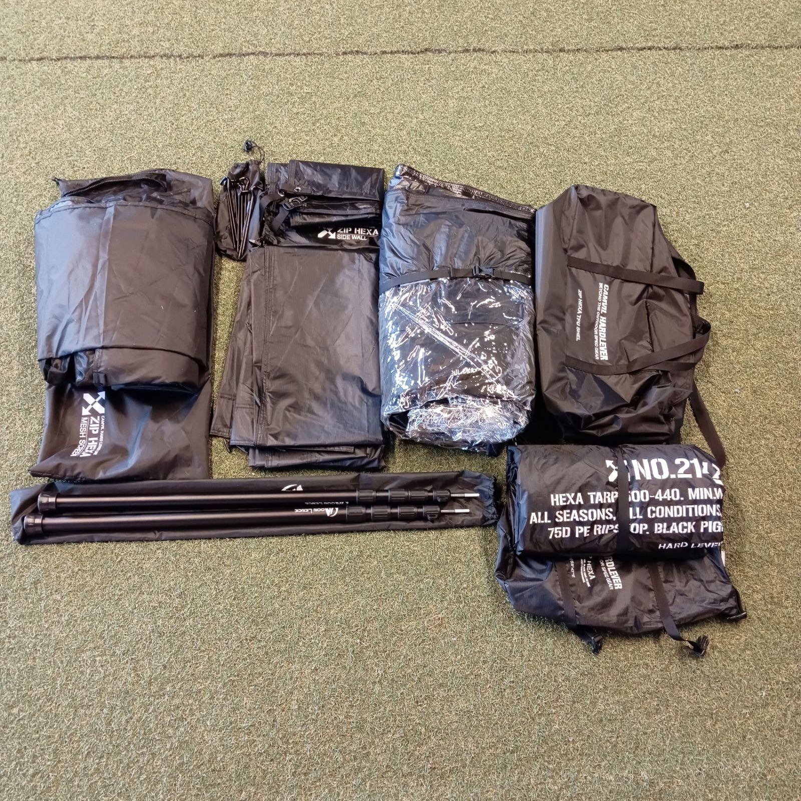 ◇CAMVIL(ケムビル) ZIP-TARP 六角形 防水タープ 【オプション品付き