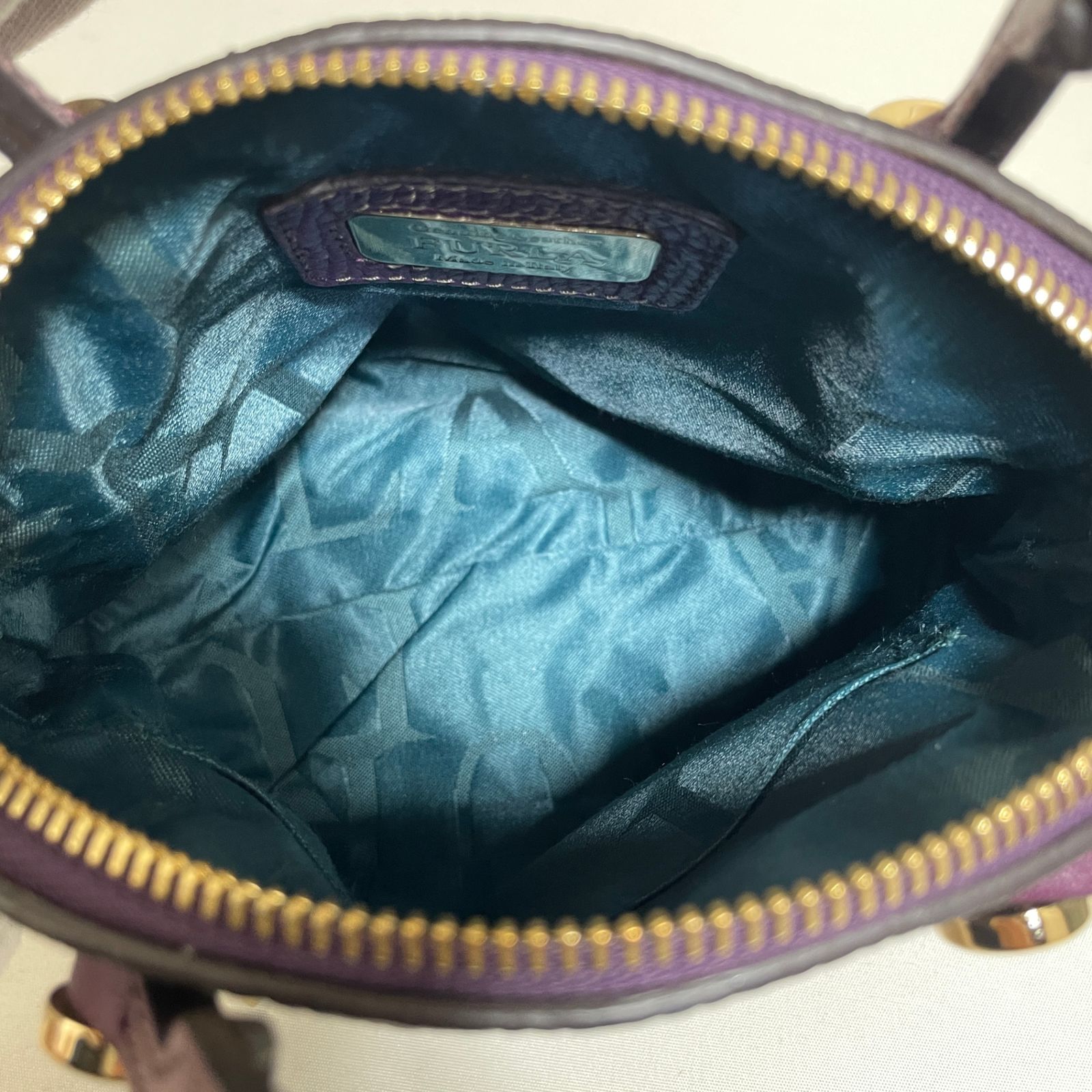 2603-273｜美品｜フルラ パイパー 2WAYハンドバッグ レザー パープル 