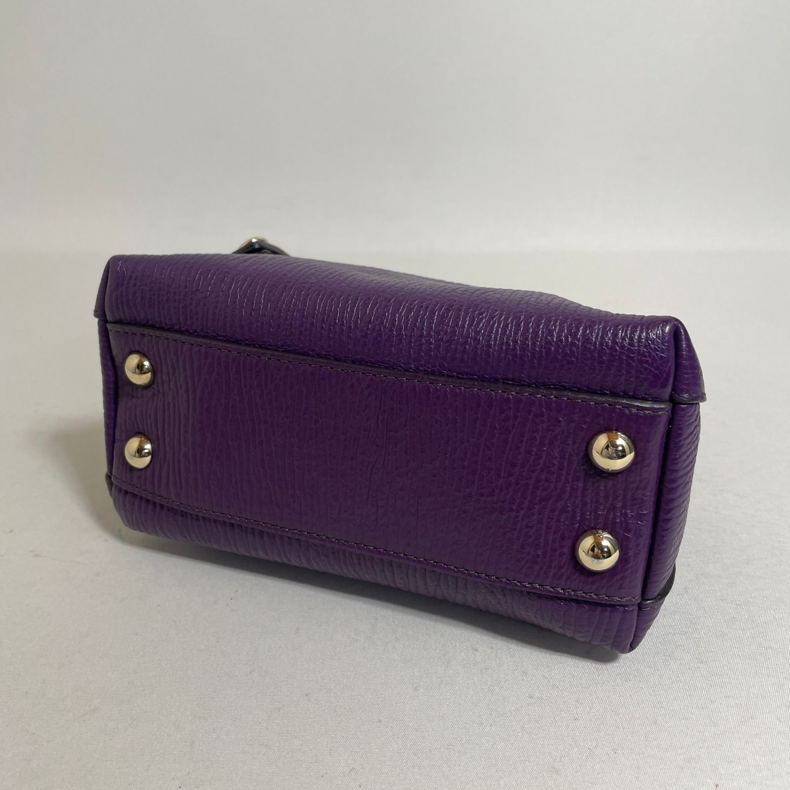 2603-273｜美品｜フルラ パイパー 2WAYハンドバッグ レザー パープル 