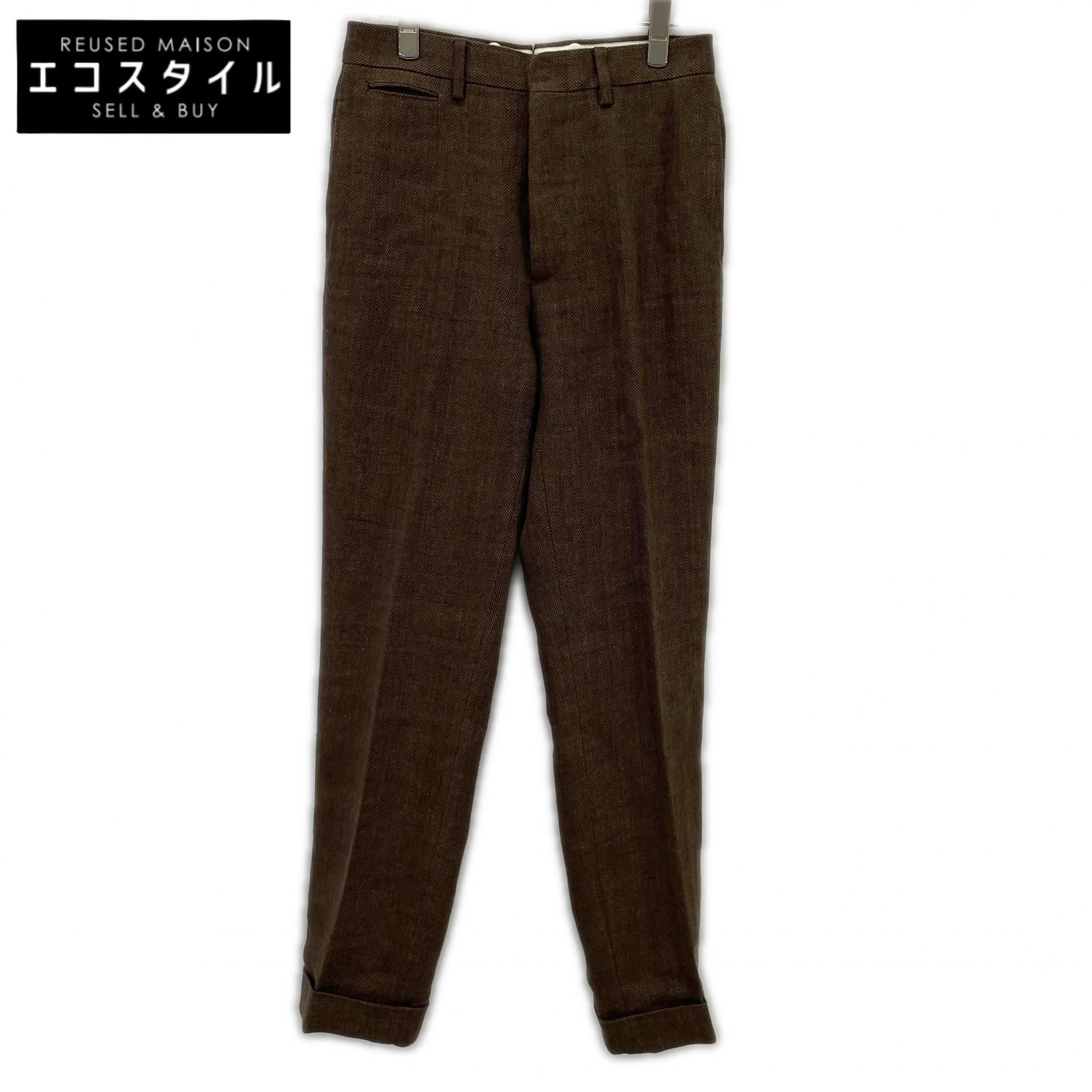 RRL ダブルアールエル 782959835001 ｲﾀﾘｱ製 ﾌﾞﾗｳﾝ ﾘﾈﾝ ｾﾝﾀｰﾌﾟﾚｽ ﾎﾞﾀﾝ 