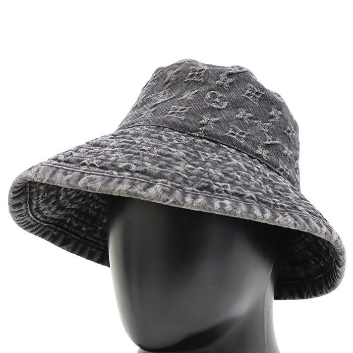 LOUIS VUITTON ルイヴィトン モノグラム デニム ハット Sサイズ 美品】LOUIS VUITTON ルイ・ヴィトン モノグラムデニムバケットハット