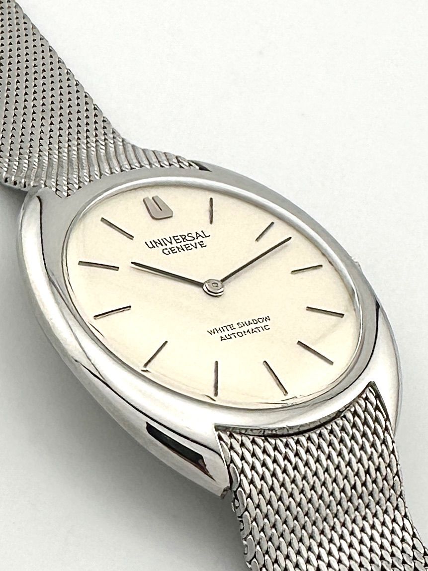 UNIVERSAL GENEVE 866101 ホワイトシャドウ ブレスレット OH済み 自動