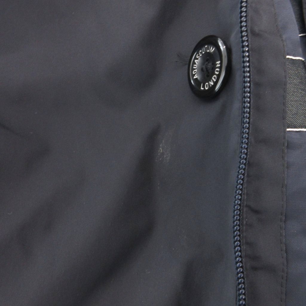 アクアスキュータム AQUASCUTUM ダウンコート 38 紺 ネイビー スタンド