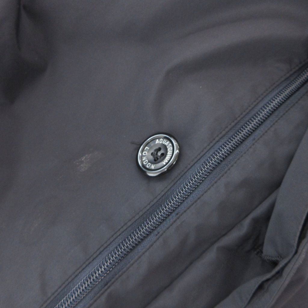 アクアスキュータム AQUASCUTUM ダウンコート 38 紺 ネイビー スタンド