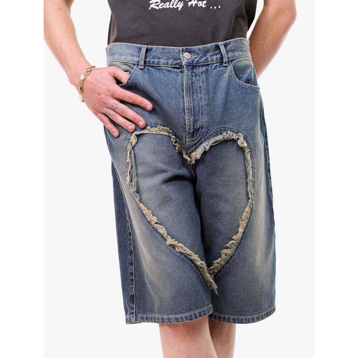 CARNE BOLLENTE | LOVE SHORTS (OFF BLUE) デニムショーツ デニム 
