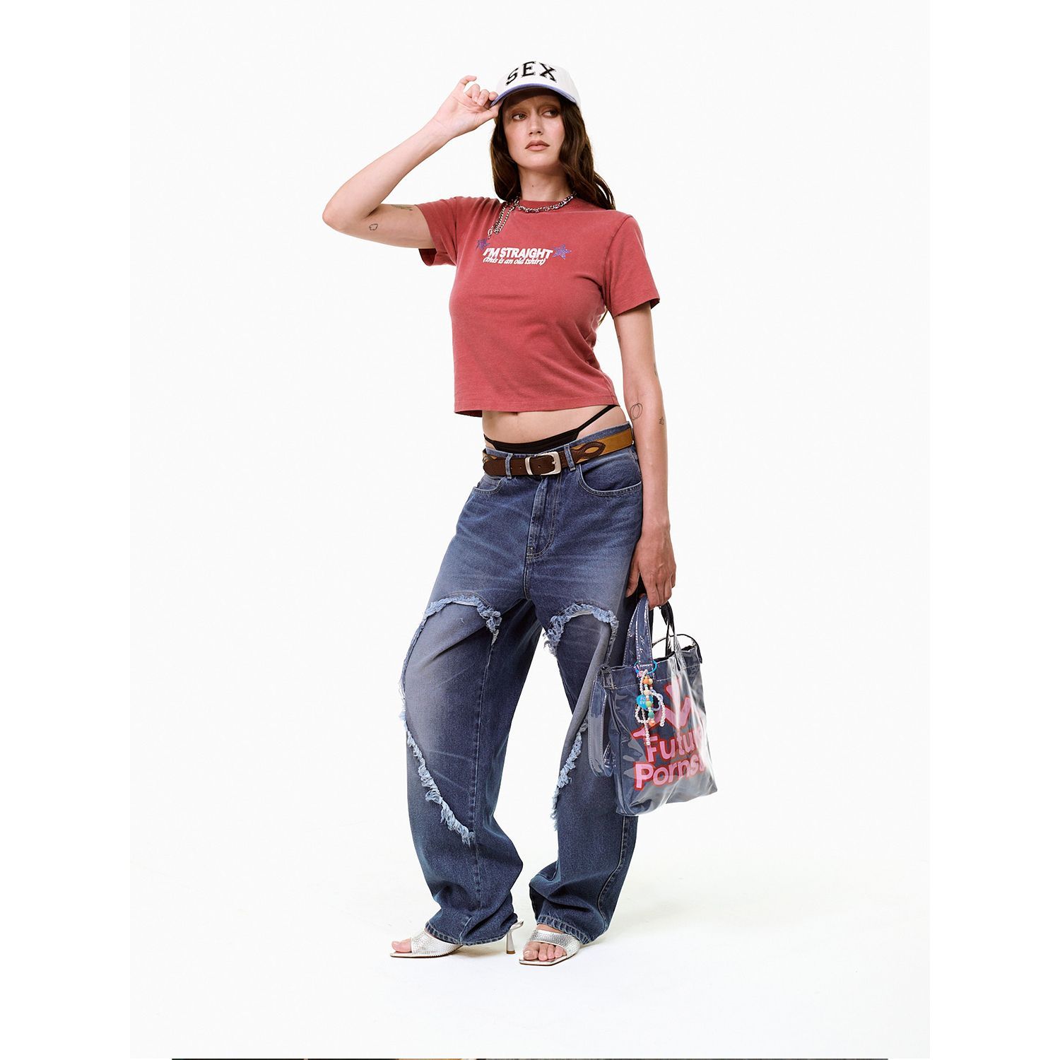 CARNE BOLLENTE | LOVE PANTS GONE WILD (OFF BLUE) ハート デニム 