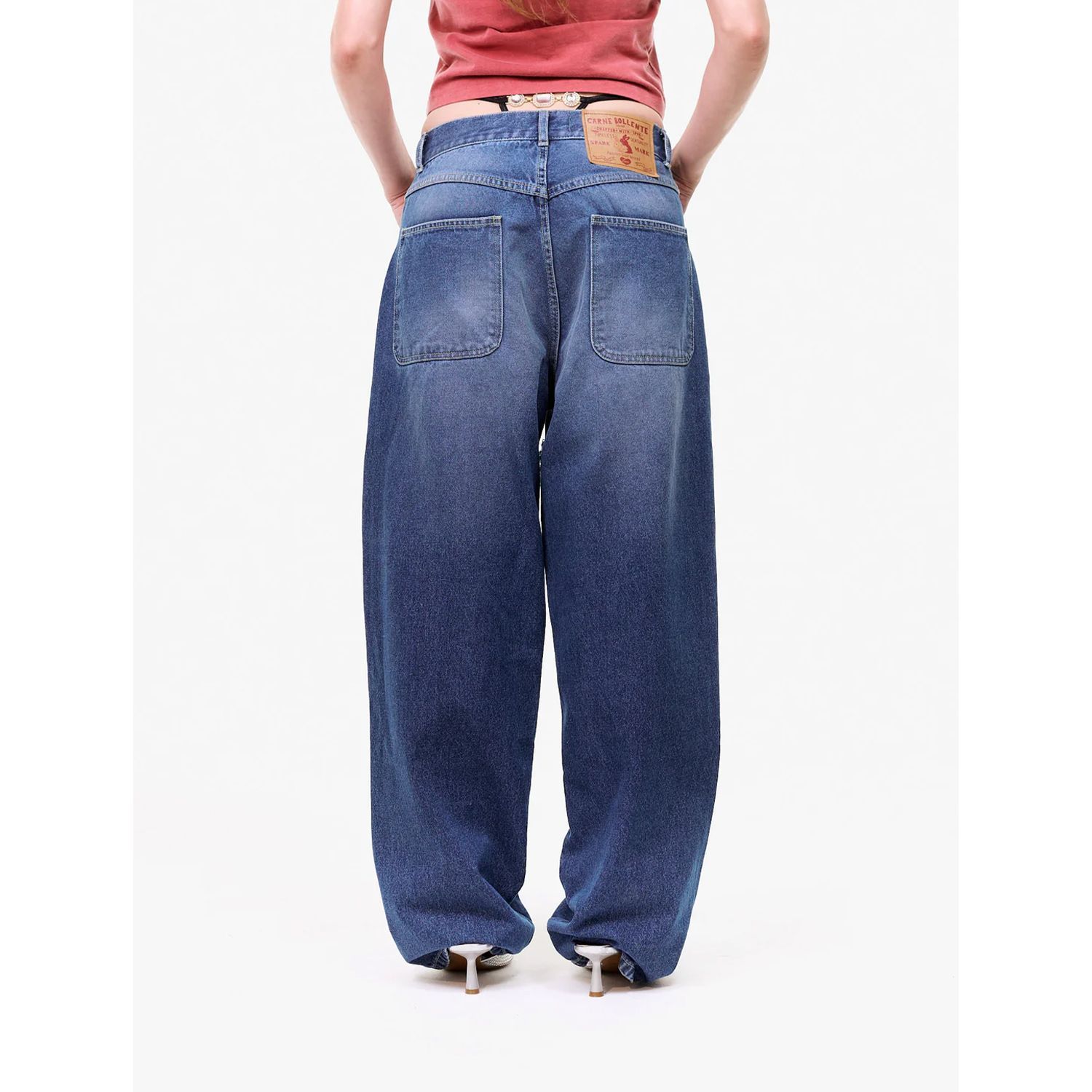 CARNE BOLLENTE | LOVE PANTS GONE WILD (OFF BLUE) ハート デニム 