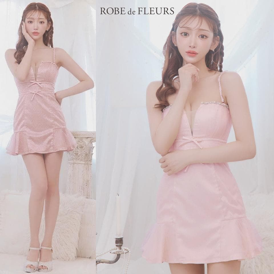ROBE de FLEURS / ローブドフルール】ラメチュールサテンバスト 