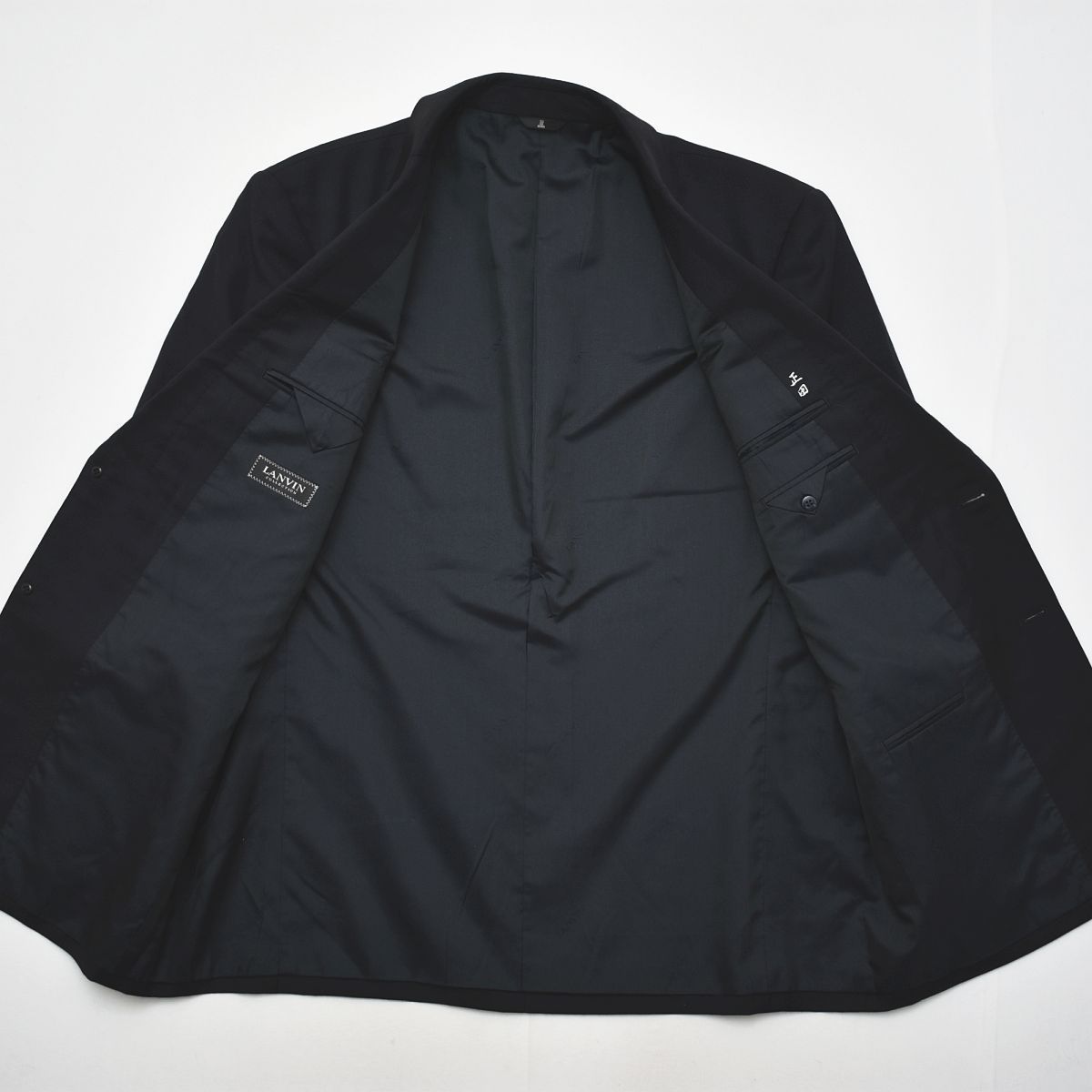 ランバン コレクション LANVIN COLLECTION ネイビーソリッド シングル 
