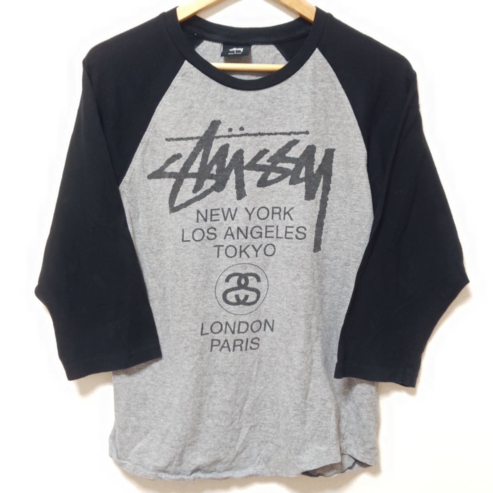 人気ブランド【STUSSY】ステューシー ワールドツアー ラグラン 7分袖 T