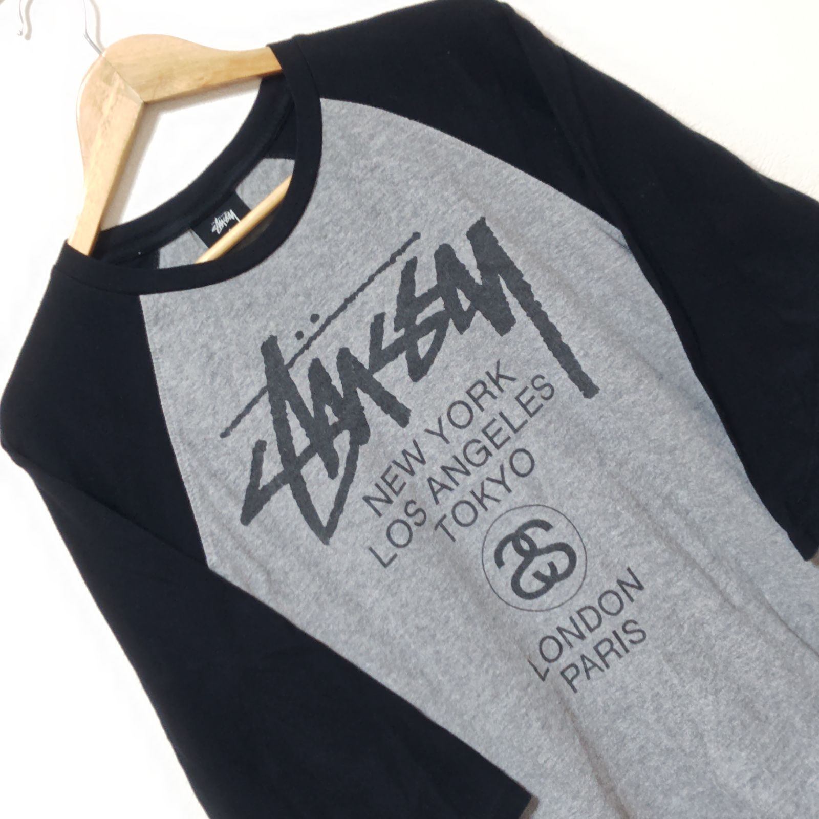 人気ブランド【STUSSY】ステューシー ワールドツアー ラグラン 7分袖 T 