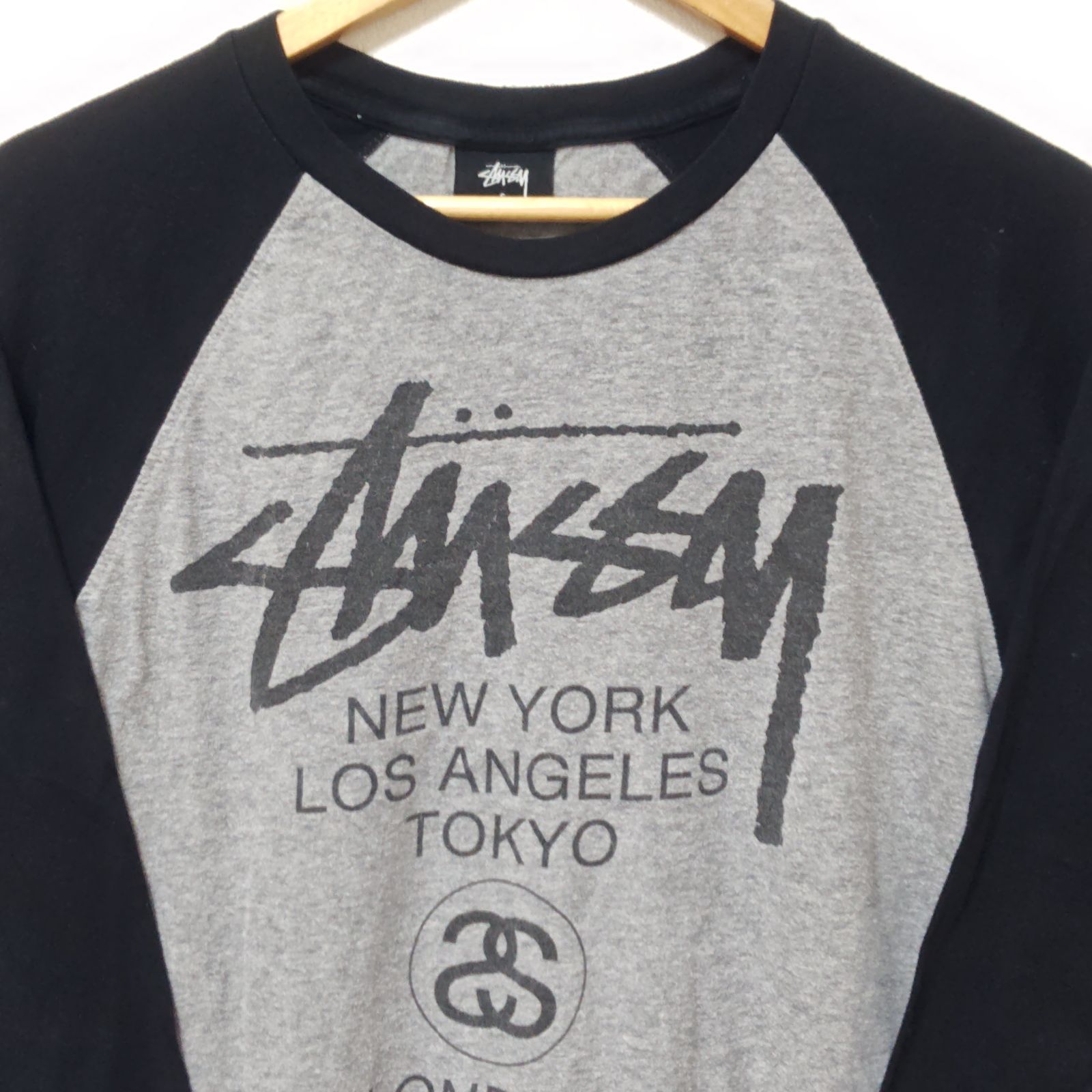 人気ブランド【STUSSY】ステューシー ワールドツアー ラグラン 7分袖 T