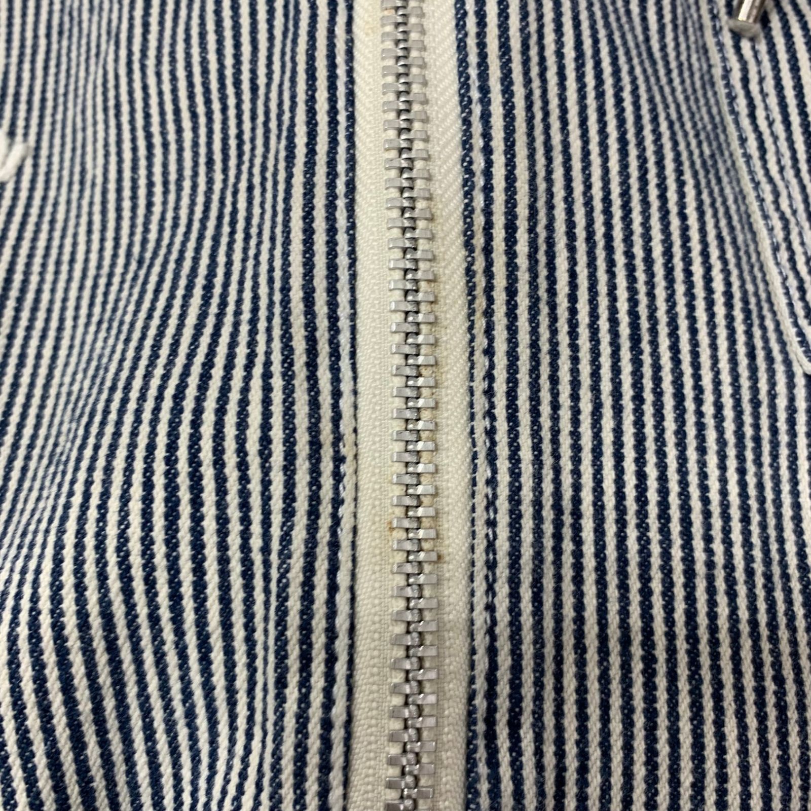 ステューシー STUSSY ヒッコリーストライプ柄ジップアップパーカー 