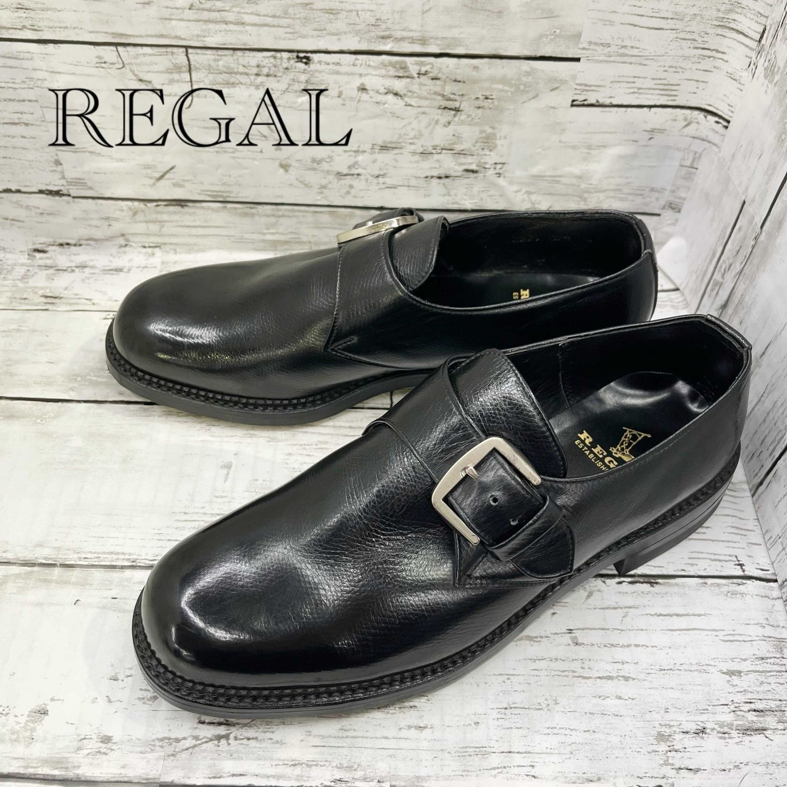 REGAL リーガル モンクストラップ レザー シューズ 革靴 24cm