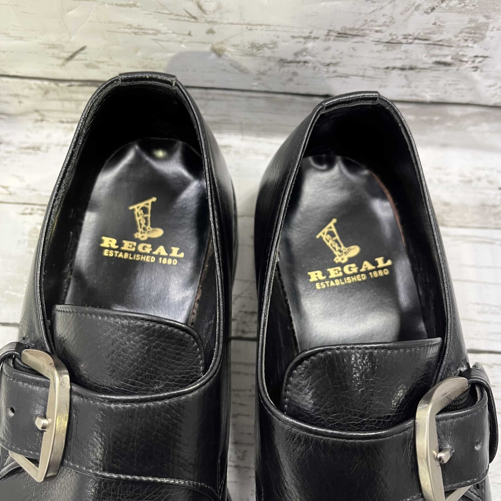 REGAL リーガル モンクストラップ レザー シューズ 革靴 24cm