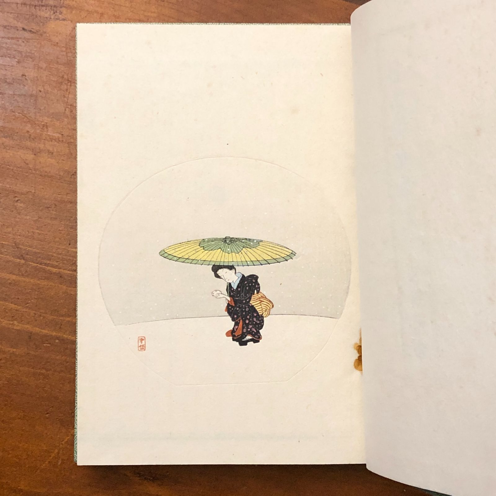 小村雪岱「日本橋檜物町」 木版画1枚入 高見澤木版社 昭和18年5月20日 