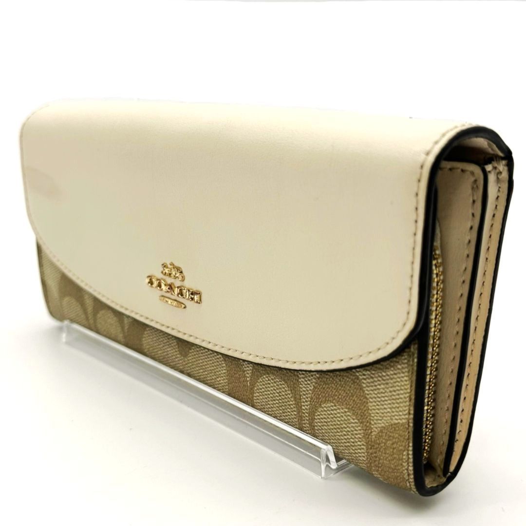 コーチ COACH 長財布 二つ折り財布 PVC シグネチャー ホワイト 
