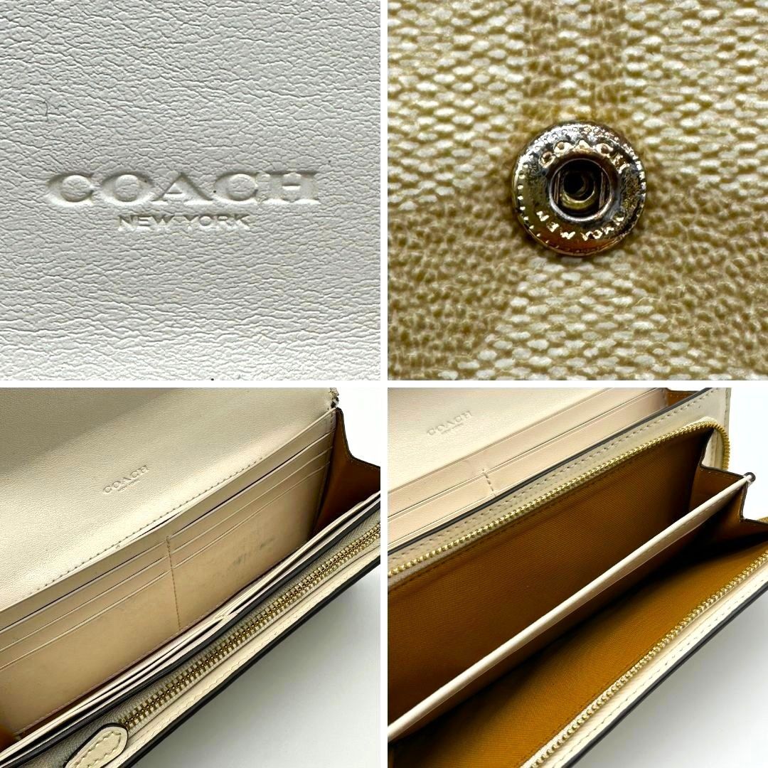 コーチ COACH 長財布 二つ折り財布 PVC シグネチャー ホワイト 