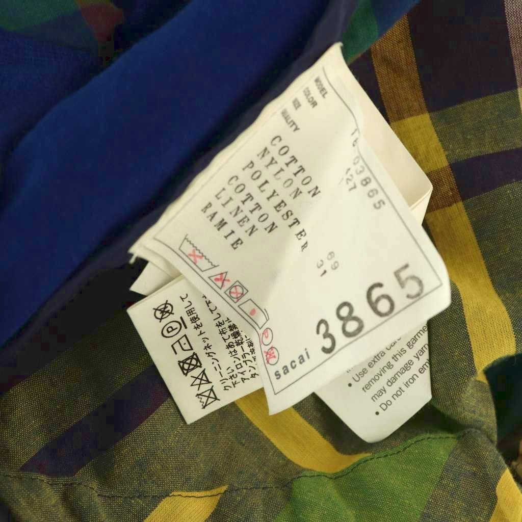 サカイ sacai チェック ドッキングシアーカーディガン 切替 1 ロイヤル