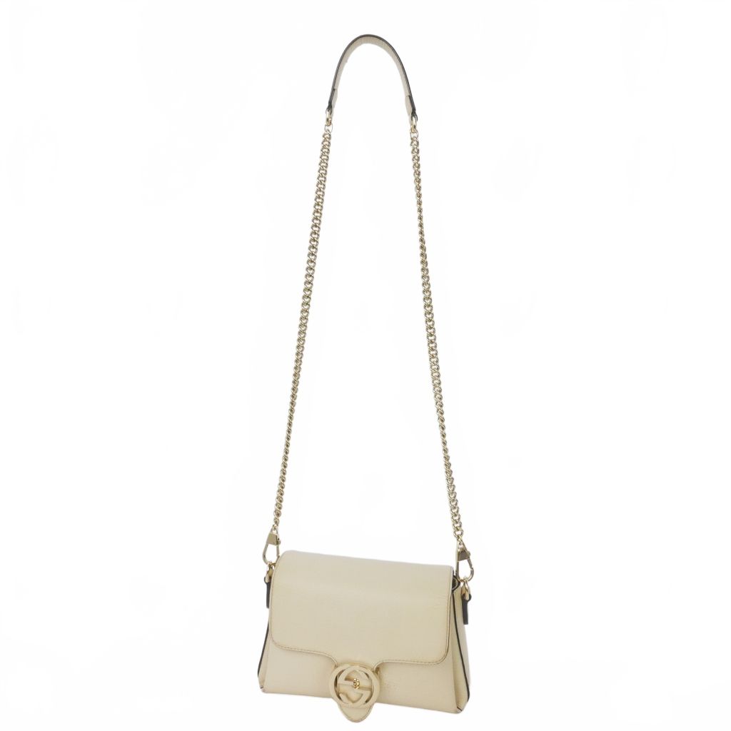 グッチ GUCCI インターロッキングG チェーンショルダーバッグ レザー 