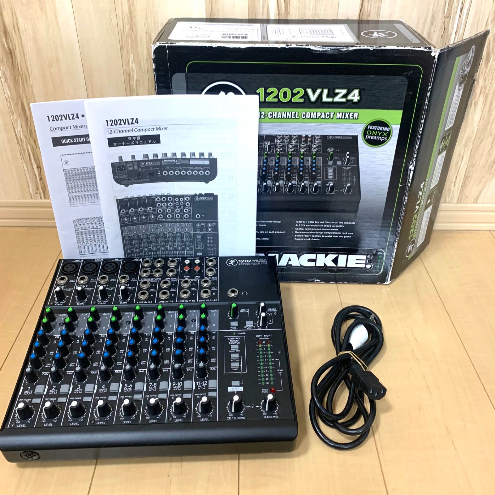 美品、動作品】Mackie 1202VLZ4 マッキー アナログミキサー 元箱 説明 