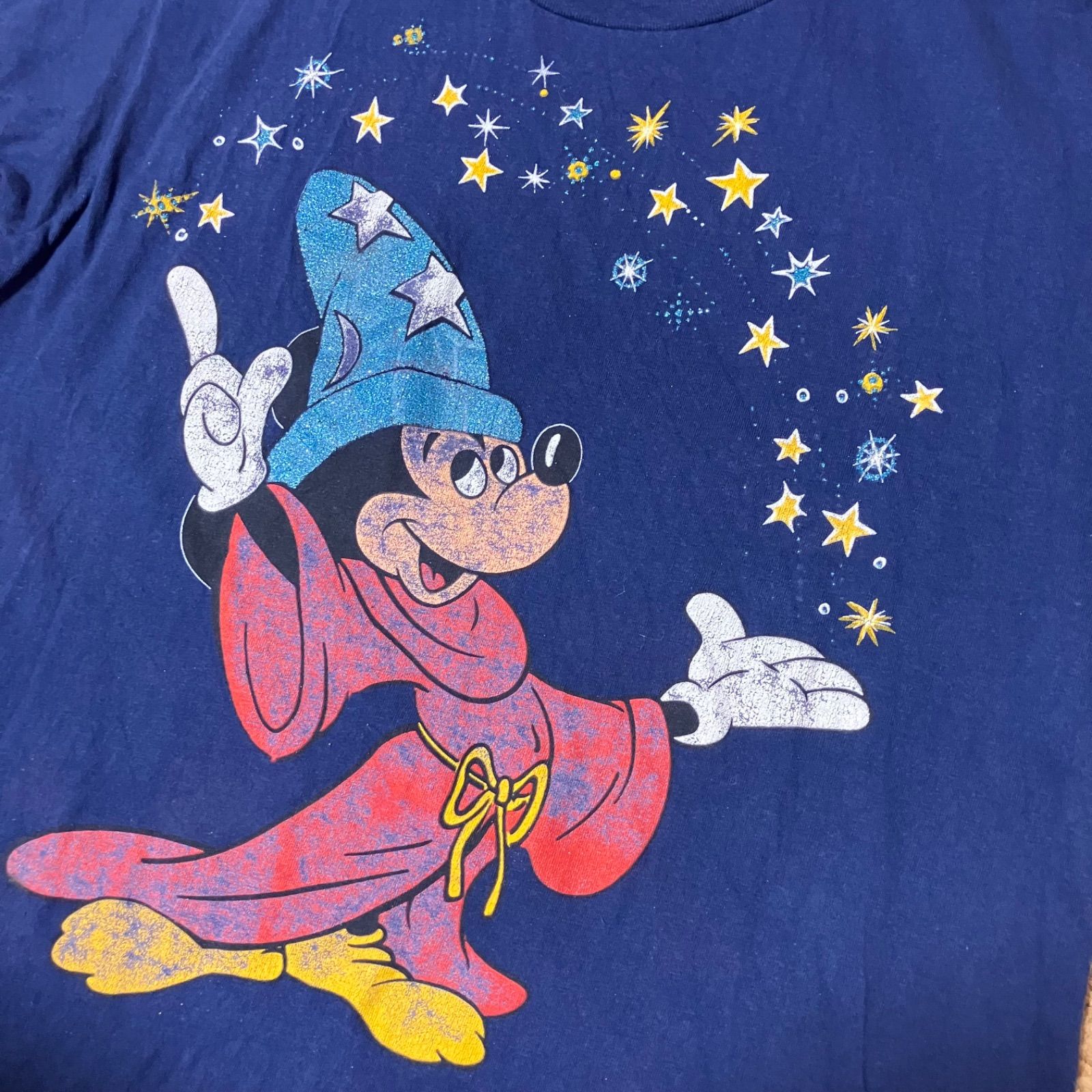 80s Disney ミッキー ファンタジア ソーサラー Tシャツ Lサイズ 