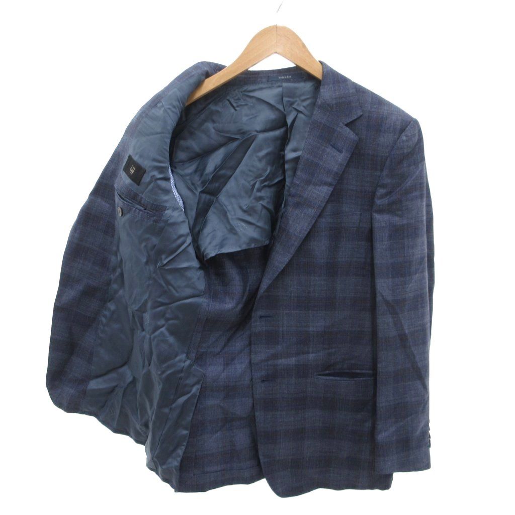 ダンヒル dunhill 美品 テーラードジャケット シルク混 チェック柄 