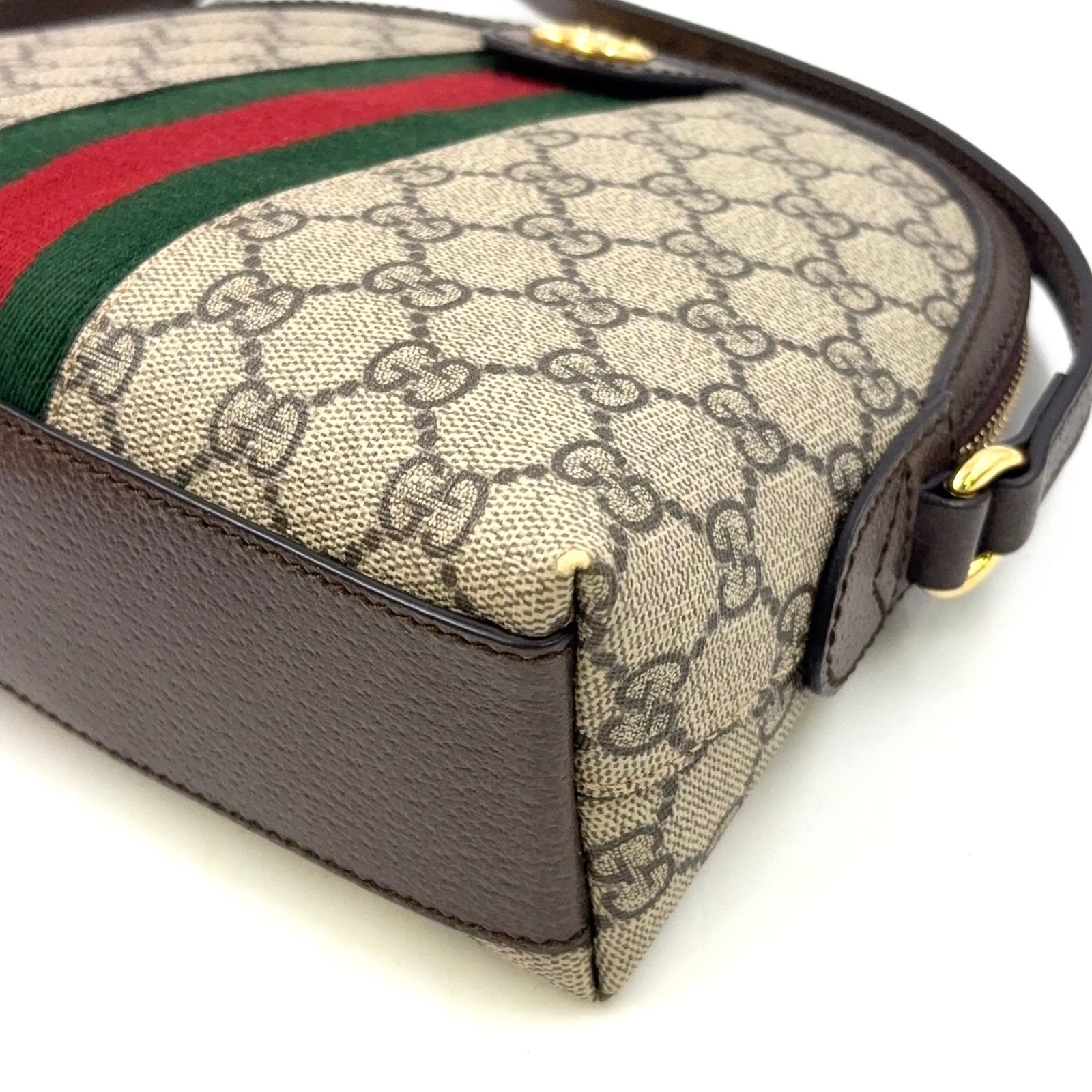 GUCCI オフィディア シェリーライン GGスプリーム レザー×PVC ブラウン 