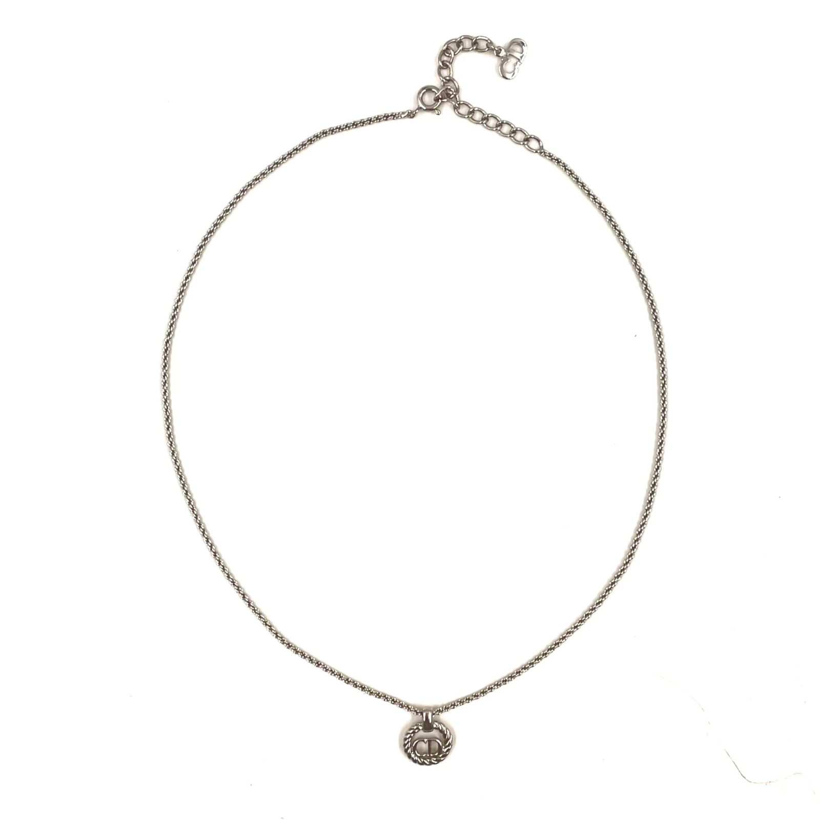 Christian Dior CDロゴ メタル シルバー ネックレス シルバー Christian Dior CDロゴ メタル シルバー ネックレス シルバー