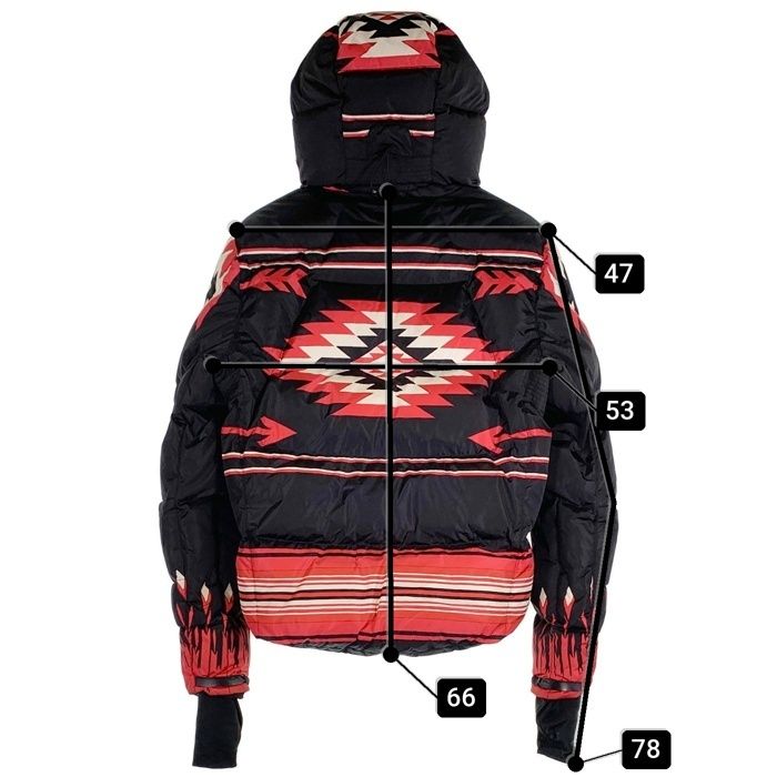 RLX RALPH LAUREN ラルフローレン ネイティブ柄 中綿 ダウンジャケット ブラック レッド ホワイト Size S RLX RALPH LAUREN ラルフローレン ネイティブ柄 中綿 ダウンジャケット