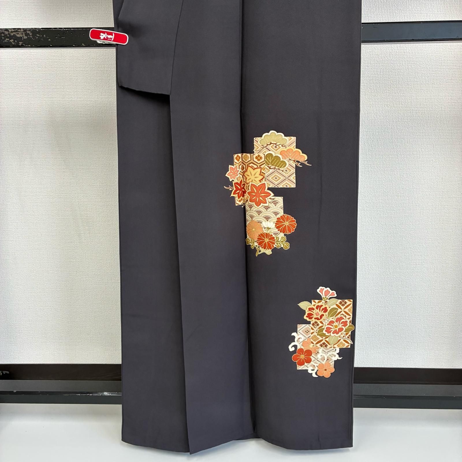 楓】単衣 付け下げ 正絹 紋なし 美しい染めの花 着物 KK-2407 正絹