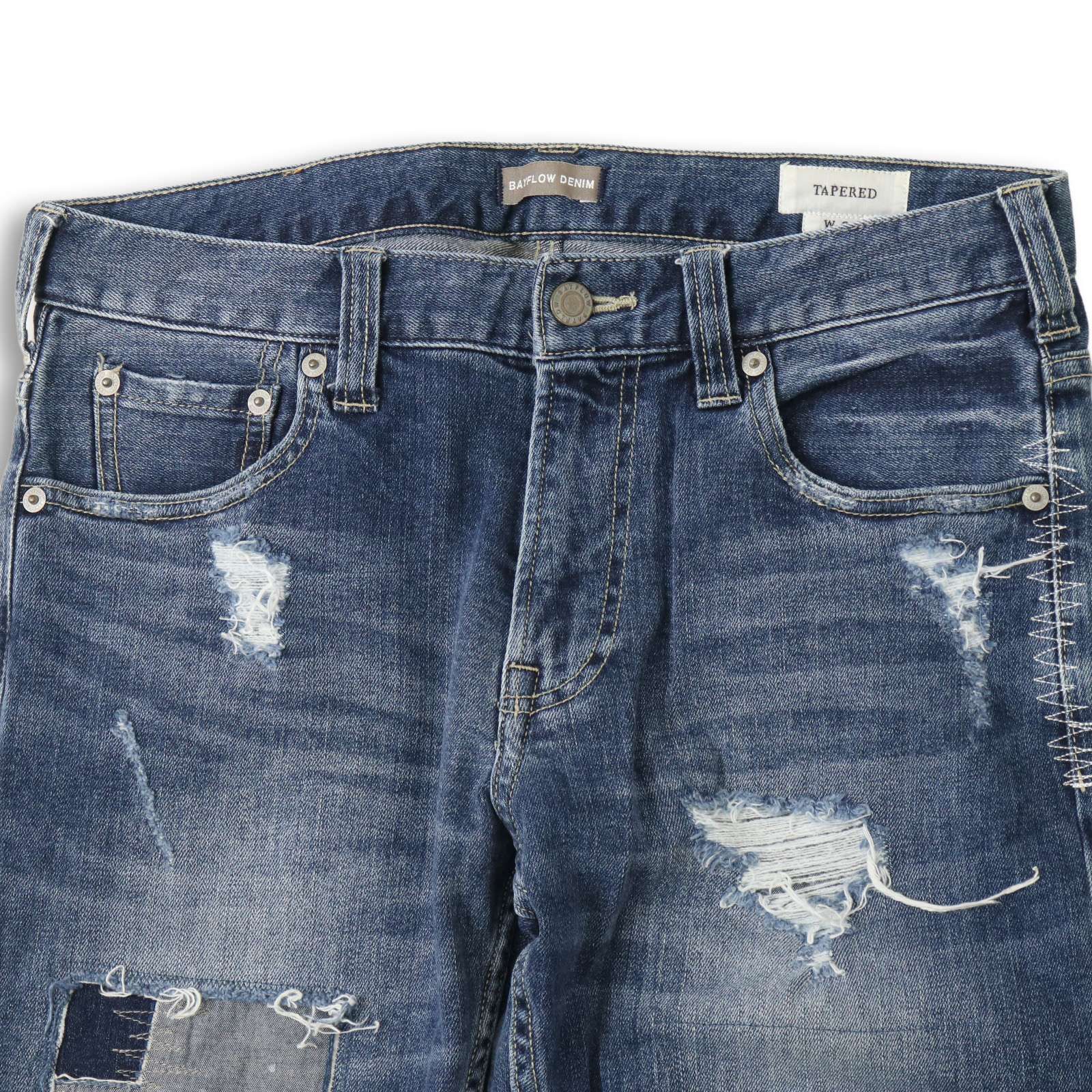 BAYFLOW DENIM ベイフロー ダメージ リペア加工 ストレッチ パッチ 