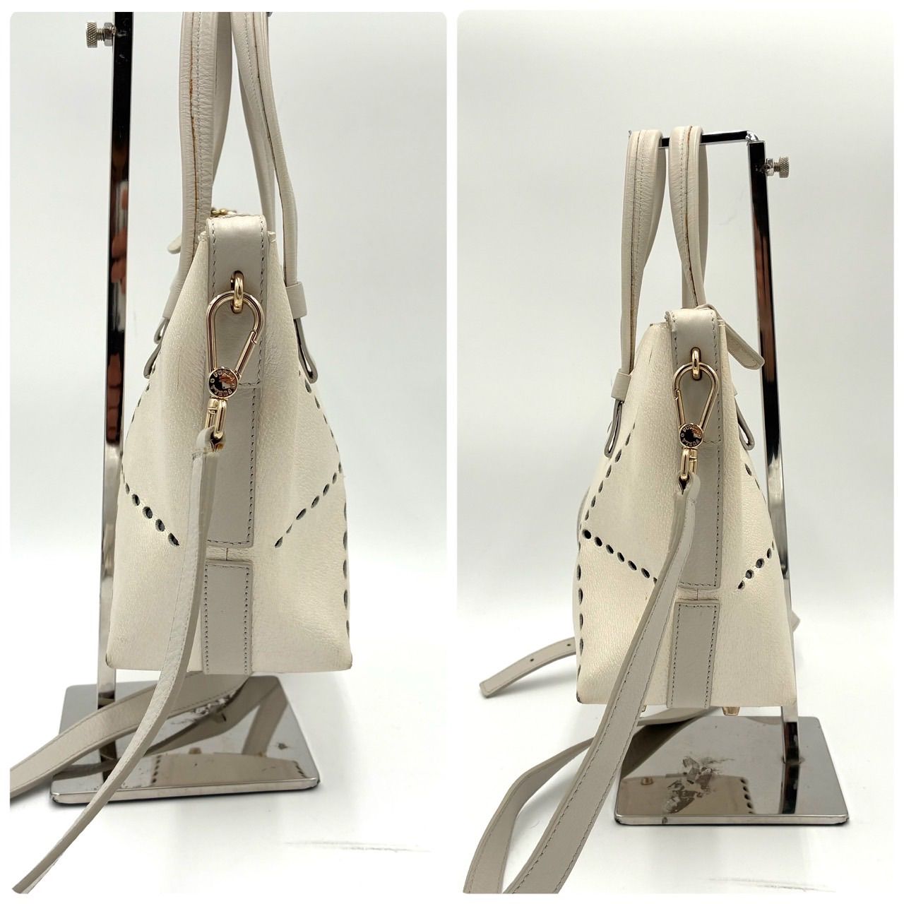 FURLA(フルラ) ショルダーバッグ 白 2way⁄パンチング レザー