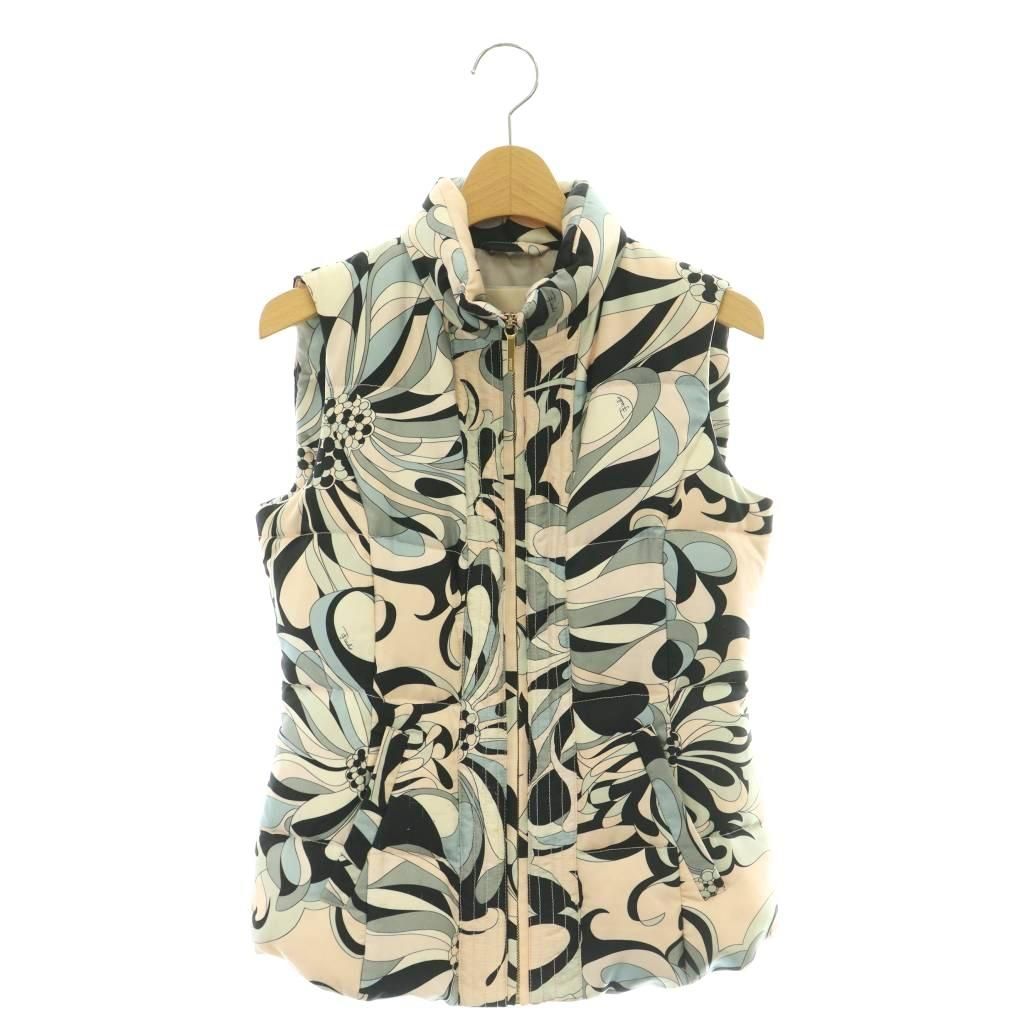 エミリオプッチ EMILIO PUCCI ダウンベスト 38 マルチカラー ピンク