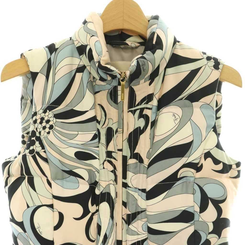 エミリオプッチ EMILIO PUCCI ダウンベスト 38 マルチカラー ピンク