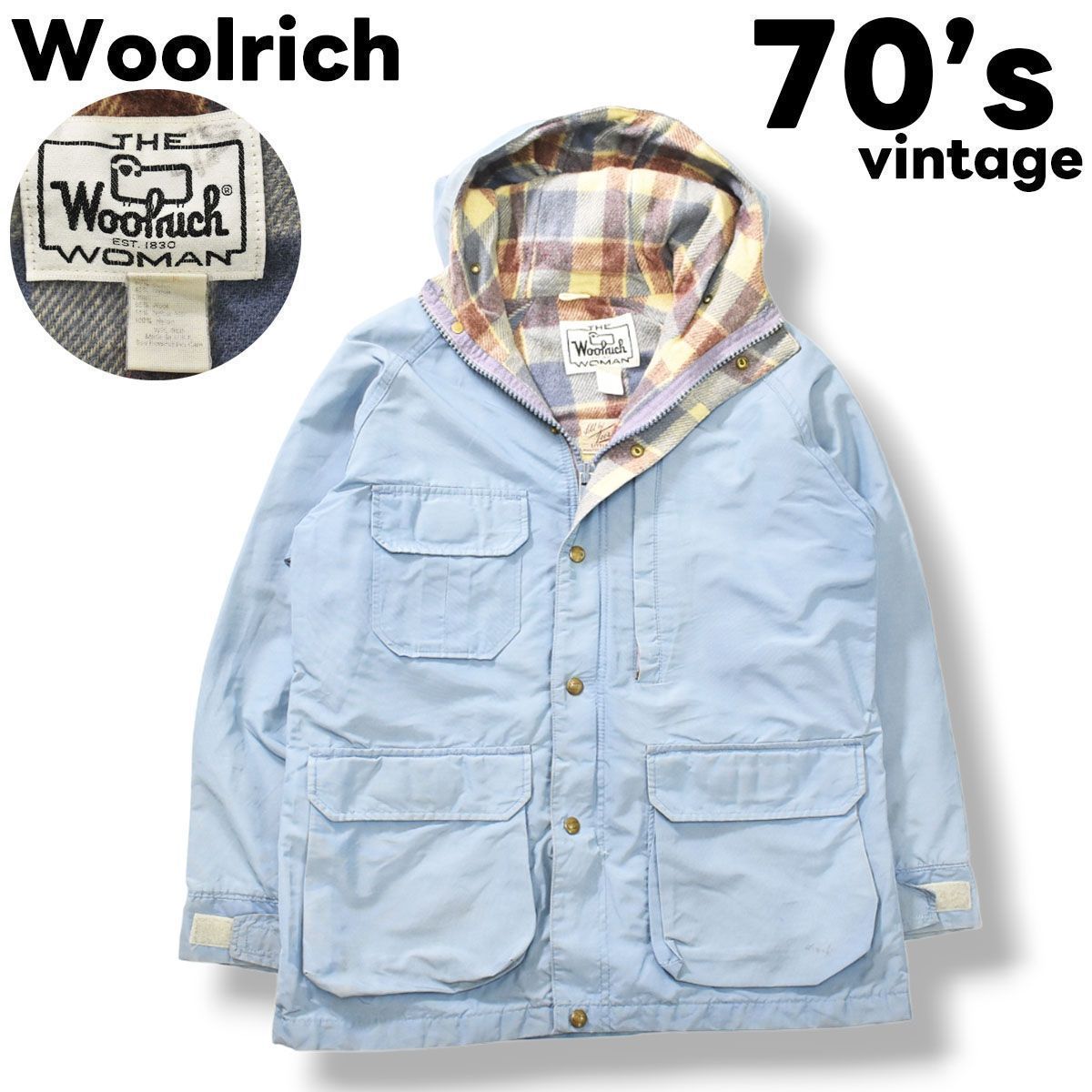 希少 白タグ 70s ウールリッチ Woolrich マウンテンパーカー M 