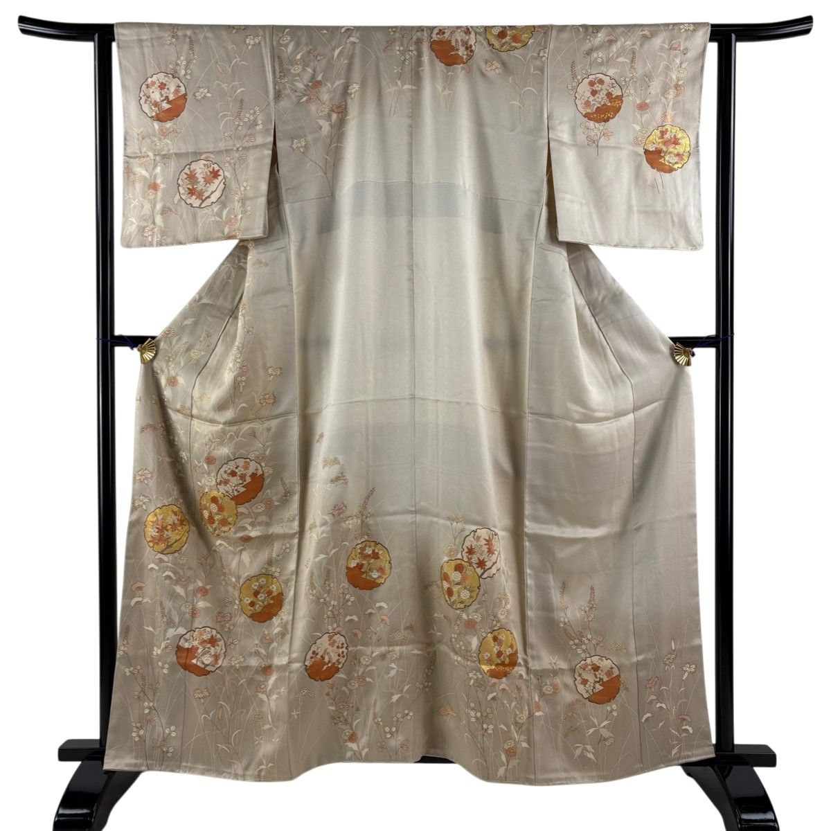 訪問着 身丈160cm 裄丈62.5cm S 袷 雪輪 草花 金糸 金彩 訪問着 身丈160cm 裄丈62.5cm S 袷 雪輪 草花 金糸 金彩